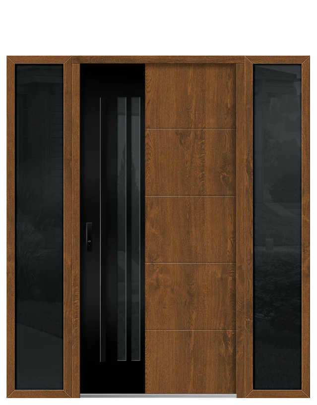 Leimen 5 in Walnut, two 16" sidelights (the configurator's art)