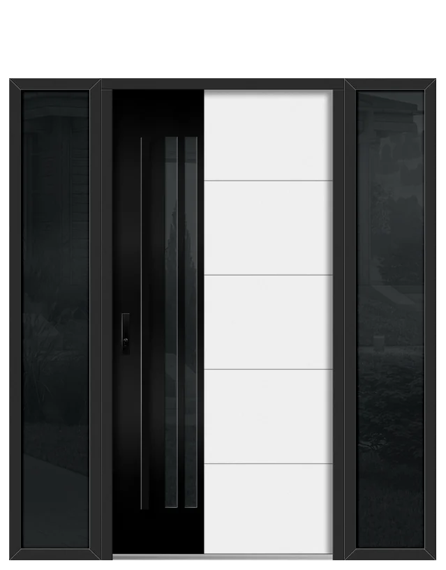 Leimen 5 in White Matt, two 16" sidelights (the configurator's art)