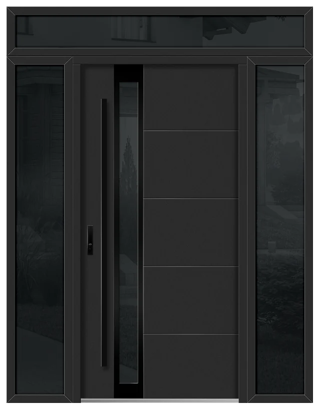 Singen 6 in Black, two 16" sidelights and a 12" transom (the configurator's art)