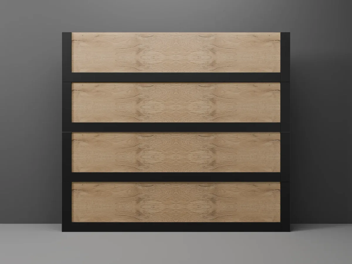 Wood Band by Modern Decor - Woodgrain Inlay Aluminum Composite (ACM) Garage Door