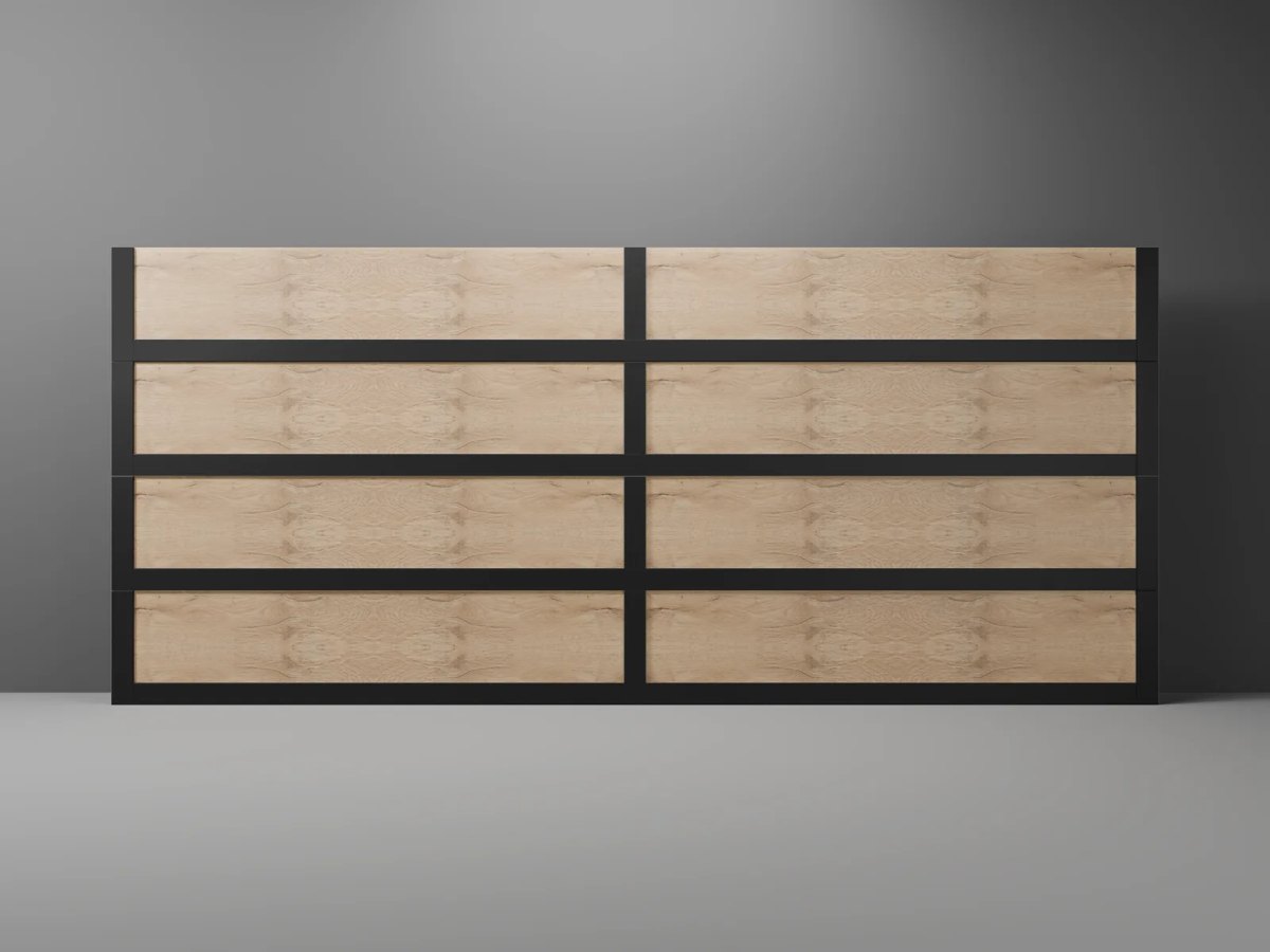 Wood Band by Modern Decor - Woodgrain Inlay Aluminum Composite (ACM) Garage Door