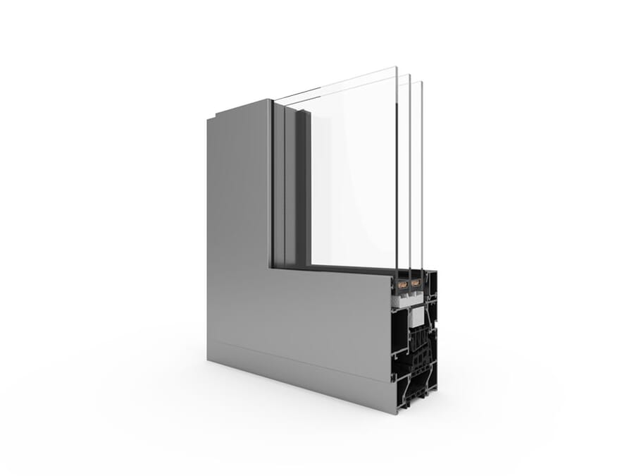 AluProf MB-86 aluminum profile cutaway, 360° view